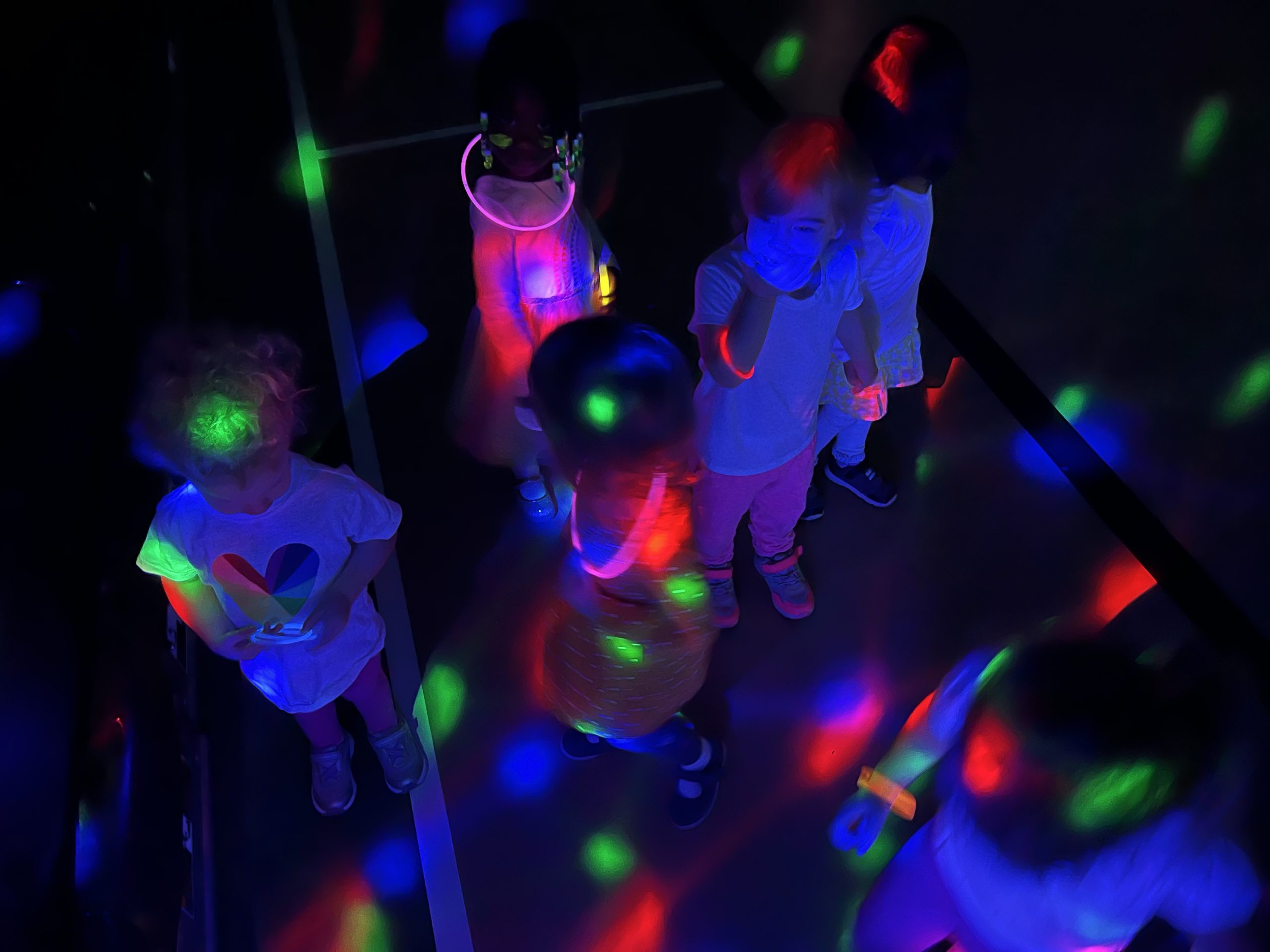 Lower School students celebrate their summer reading success with a glow party